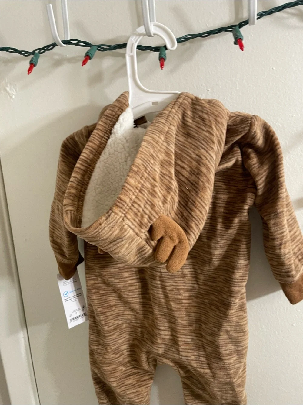 NWT Carter's Just One You Holiday Reindeer Jumpsuit White Brown 6 Months 6M
